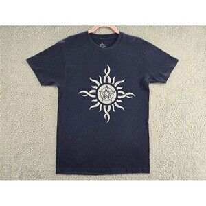 Godsmack Shirt Mens Medium Blue Tribal Sun Pentagram Band Tee
